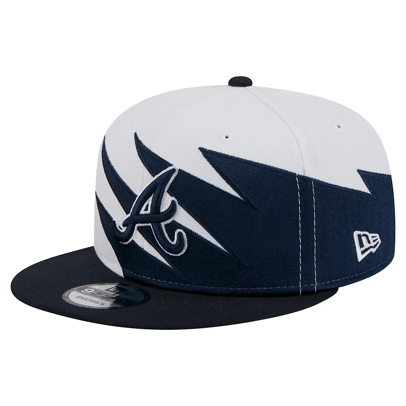 Casquette Snapback 9FIFTY dentelée bleu marine/blanc pour homme New Era Atlanta Braves