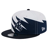 Casquette Snapback 9FIFTY dentelée bleu marine/blanc pour homme New Era Atlanta Braves