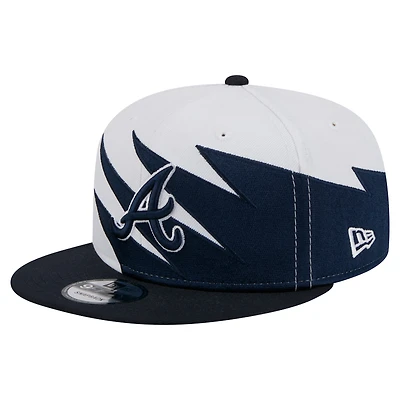Men's New Era Navy/White Atlanta Braves Jagged 9FIFTY Snapback Hat