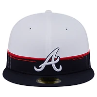 Casquette ajustée 59FIFTY Atlanta Braves Paint Stroke bleu marine/blanc pour homme New Era