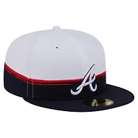 Casquette ajustée 59FIFTY Atlanta Braves Paint Stroke bleu marine/blanc pour homme New Era