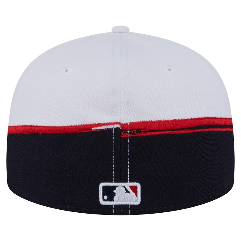 Casquette ajustée 59FIFTY Atlanta Braves Paint Stroke bleu marine/blanc pour homme New Era
