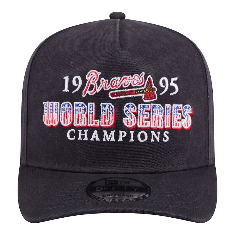 Casquette snapback New Era bleu marine Atlanta Braves, champions des World Series 1995, modèle historique 9FIFTY A-Frame.