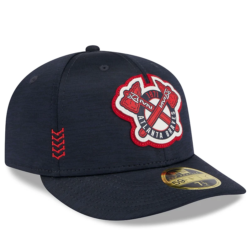 Men's New Era  Navy Atlanta Braves 2024 Clubhouse Low Profile 59FIFTY Fitted Hat
