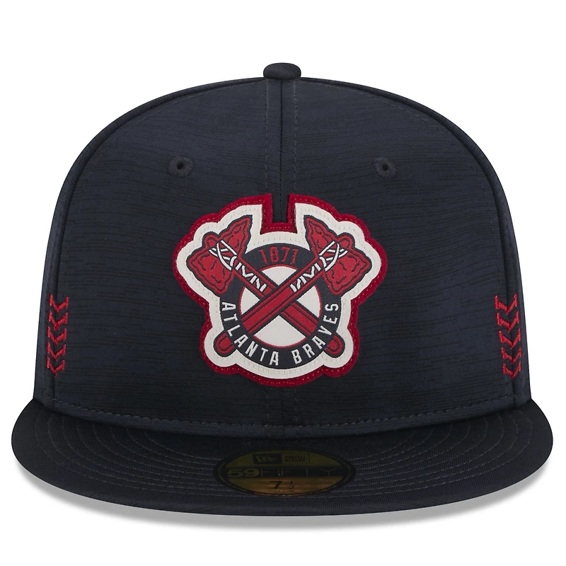 Men's New Era  Navy Atlanta Braves 2024 MLB Clubhouse 59FIFTY Fitted Hat