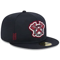 Men's New Era  Navy Atlanta Braves 2024 MLB Clubhouse 59FIFTY Fitted Hat