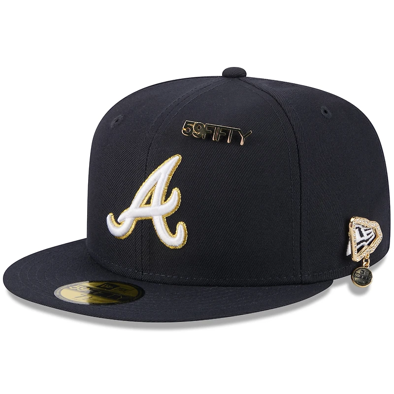 Men's New Era  Navy Atlanta Braves 2025 59FIFTY Day Fitted Hat with Pins