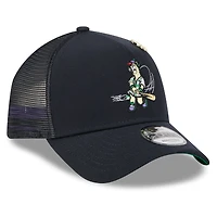Men's New Era  Navy Atlanta Braves 2025 Big League Chew A-Frame 9FORTY Adjustable Trucker Hat