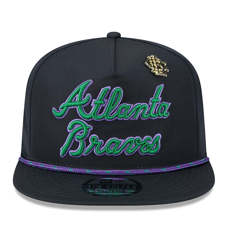 Men's New Era  Navy Atlanta Braves 2025 Big League Chew Golfer Snapback Hat