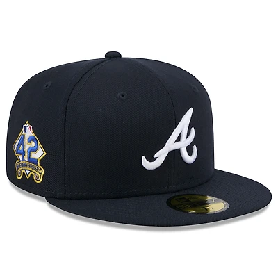 Men's New Era  Navy Atlanta Braves 2025 Jackie Robinson Day 59FIFTY Fitted Hat