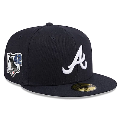 Casquette ajustée New Era bleu marine Atlanta Braves 2026 Jackie Robinson Day 59FIFTY pour homme