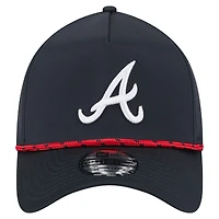 Casquette New Era 39THIRTY A-Frame perforée Flex bleu marine pour homme des Braves d'Atlanta