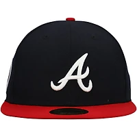 Casquette ajustée 59FIFTY avec écusson latéral commémoratif Atlanta Braves 11 New Era pour homme, bleu marine