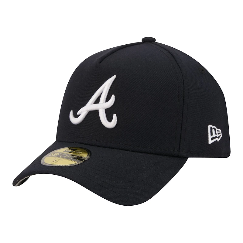 Men's New Era Navy Atlanta Braves A-Frame 59FORTY Fitted Hat