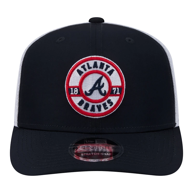 Men's New Era Navy Atlanta Braves Active 9SEVENTY Adjustable Trucker Hat