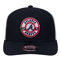 Men's New Era  Navy Atlanta Braves Active 9SEVENTY Adjustable Trucker Hat