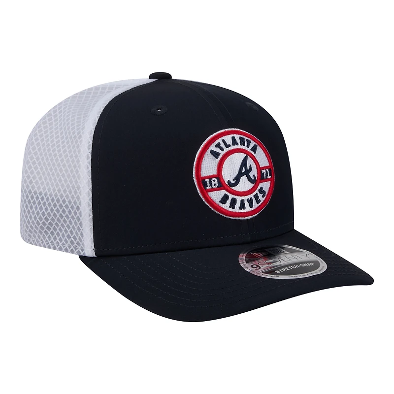Men's New Era Navy Atlanta Braves Active 9SEVENTY Adjustable Trucker Hat