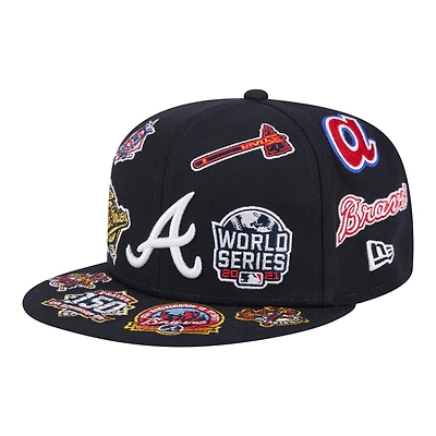 Men's New Era  Navy Atlanta Braves All Over 59FIFTY Fitted Hat
