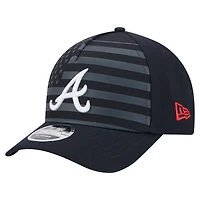 Men's New Era Navy Atlanta Braves American Flag 9FORTY M-Crown A-Frame Adjustable Hat