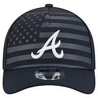 Men's New Era Navy Atlanta Braves American Flag 9FORTY M-Crown A-Frame Adjustable Hat
