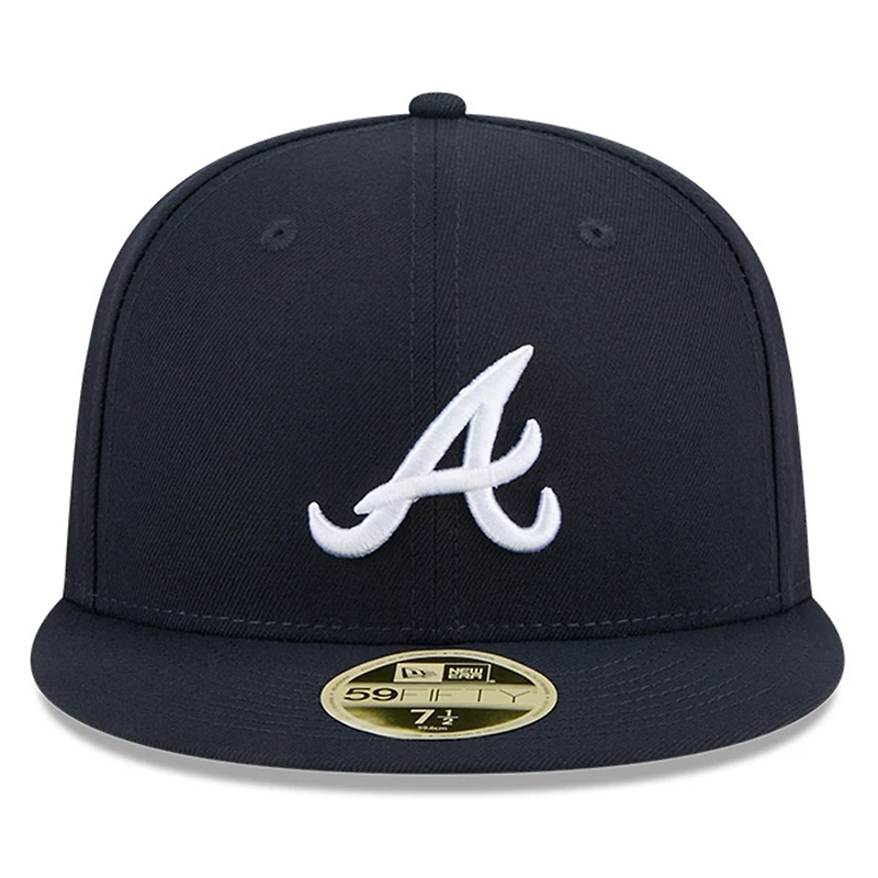 Casquette ajustée 59FIFTY bleu marine des Braves d'Atlanta pour homme