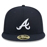 Casquette ajustée 59FIFTY bleu marine des Braves d'Atlanta pour homme
