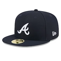 Casquette ajustée 59FIFTY bleu marine des Braves d'Atlanta pour homme