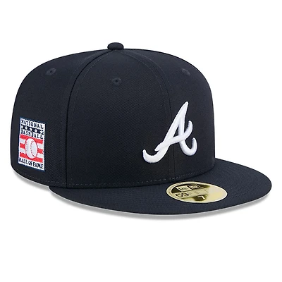Casquette ajustée 59FIFTY bleu marine des Braves d'Atlanta pour homme