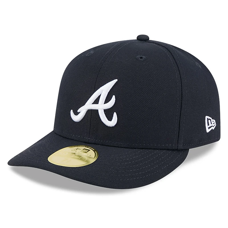 Casquette ajustée à profil bas New Era 59FIFTY bleu marine pour homme, modèle Hall of Fame des Braves d'Atlanta