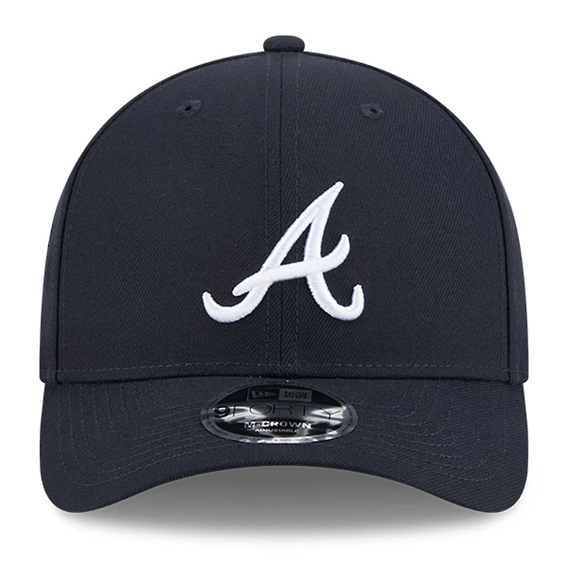 Casquette ajustable New Era 9FORTY M-Crown bleu marine pour homme, modèle Hall of Fame des Braves d'Atlanta