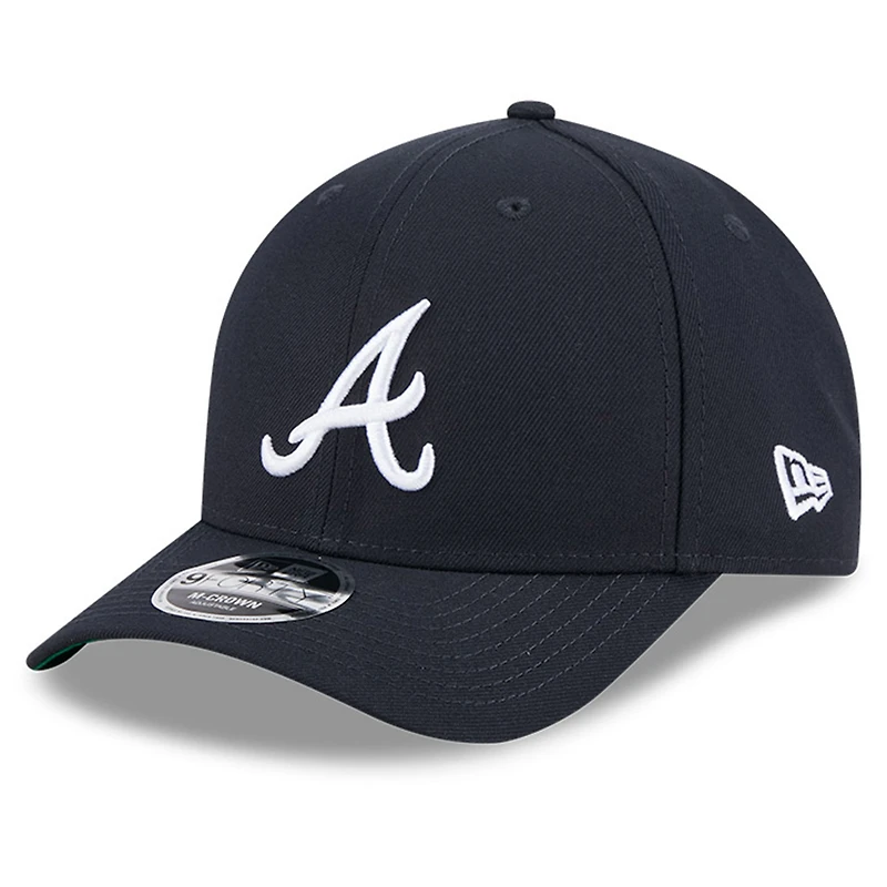 Casquette ajustable New Era 9FORTY M-Crown bleu marine pour homme, modèle Hall of Fame des Braves d'Atlanta