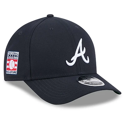 Casquette ajustable New Era 9FORTY M-Crown bleu marine pour homme, modèle Hall of Fame des Braves d'Atlanta