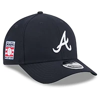 Casquette ajustable New Era 9FORTY M-Crown bleu marine pour homme, modèle Hall of Fame des Braves d'Atlanta