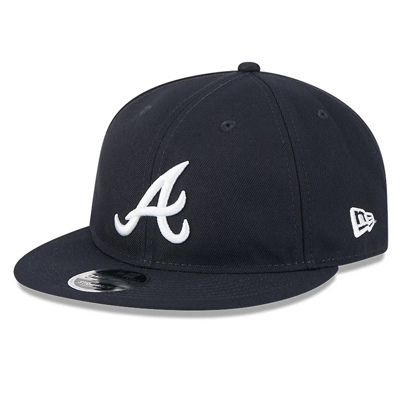 Casquette ajustable New Era bleu marine Atlanta Braves, modèle Hall of Fame, couronne rétro 9FIFTY pour homme