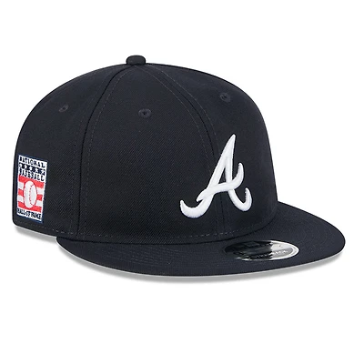 Casquette ajustable New Era bleu marine Atlanta Braves, modèle Hall of Fame, couronne rétro 9FIFTY pour homme