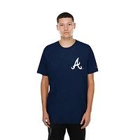 T-shirt homme New Era bleu marine avec logo des Braves d'Atlanta (dessin animé)