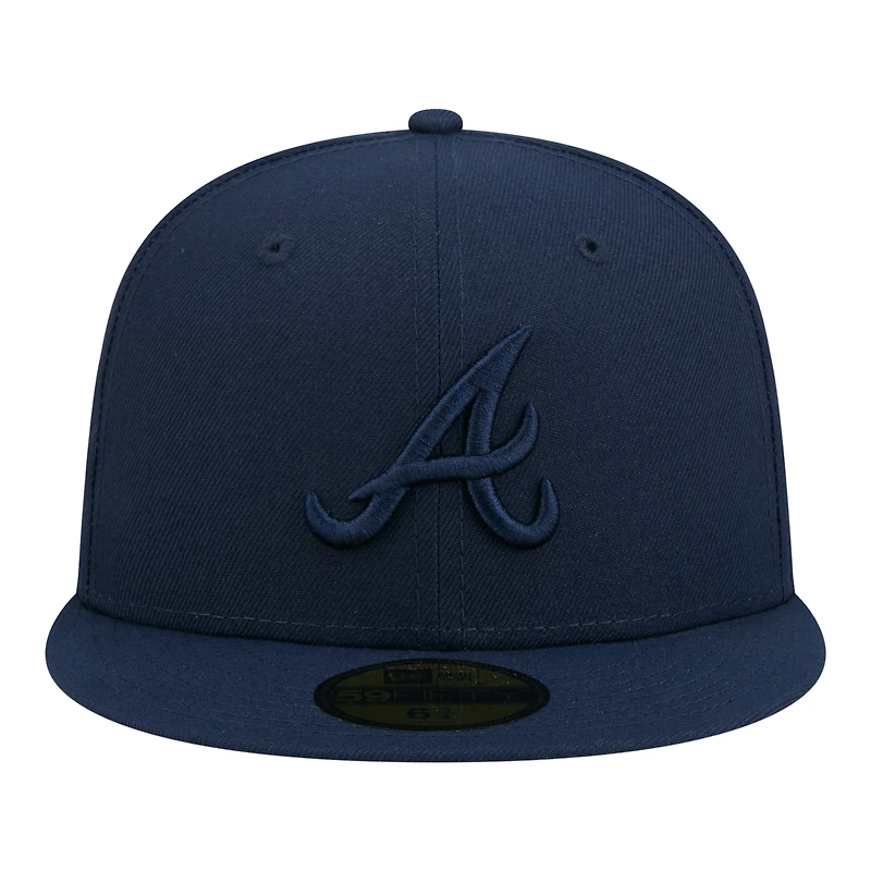 Casquette ajustée New Era 59FIFTY bleu marine Atlanta Braves pour homme