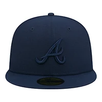 Casquette ajustée New Era 59FIFTY bleu marine Atlanta Braves pour homme