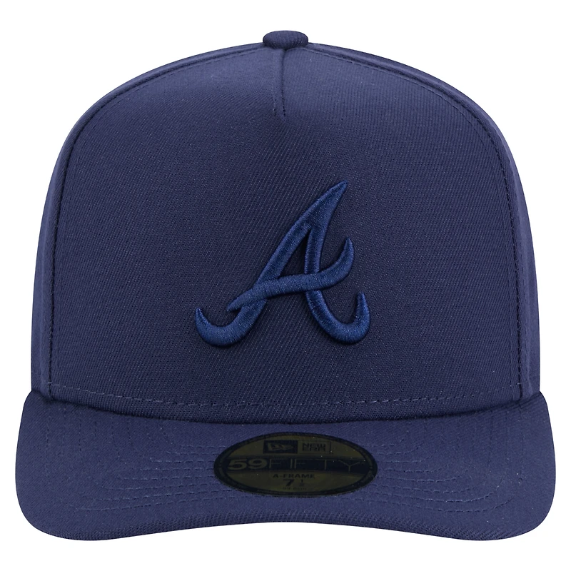 Men's New Era Navy Atlanta Braves Color Pack A-Frame 59FIFTY Fitted Hat