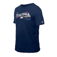 T-shirt New Era bleu marine pour homme avec logo drapeau de la République dominicaine des Braves d'Atlanta
