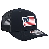 Casquette extensible à bouton-pression New Era bleu marine avec drapeau des Braves d'Atlanta 9SEVENTY pour homme