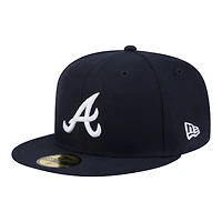 Casquette ajustée New Era 59FIFTY bleu marine Atlanta Braves pour homme