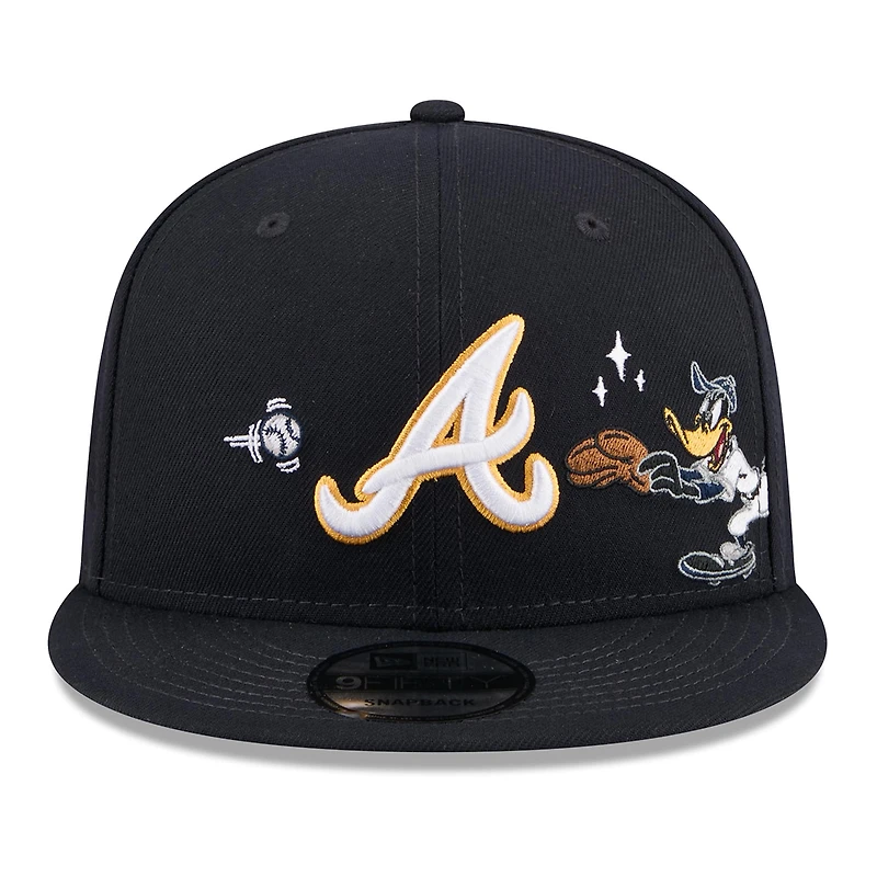 Men's New Era Navy Atlanta Braves Looney Tunes Daffy Duck 9FIFTY Snapback Hat