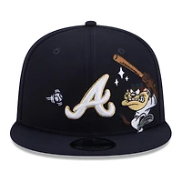 Men's New Era Navy Atlanta Braves Looney Tunes Tasmanian Devil 9FIFTY Snapback Hat