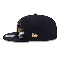 Casquette snapback New Era 9FIFTY pour homme, bleu marine, Atlanta Braves, Looney Tunes, Diable de Tasmanie