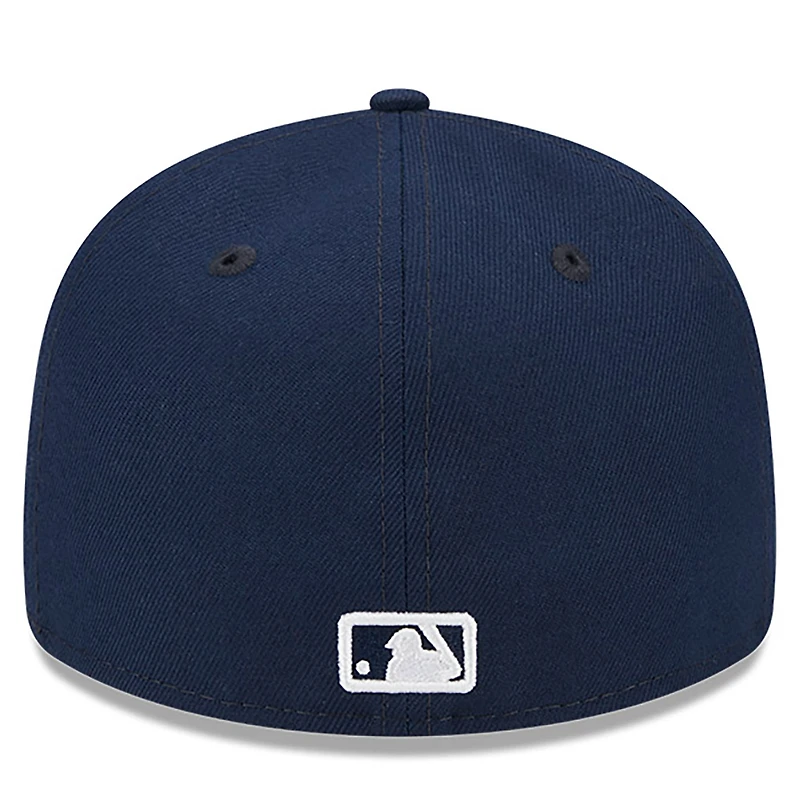 Casquette ajustée 59FIFTY Atlanta Braves Oceanside Low Profile pour homme New Era bleu marine