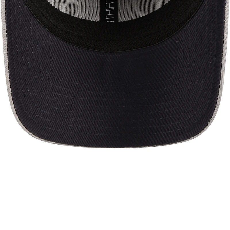 Casquette flexible 39THIRTY Pipe des Atlanta Braves New Era pour hommes, bleu marine