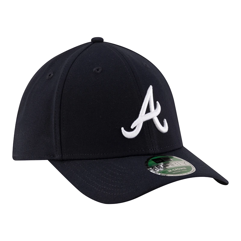 Casquette New Era bleu marine Atlanta Braves, réplique de joueur 39THIRTY M-Crown Flex