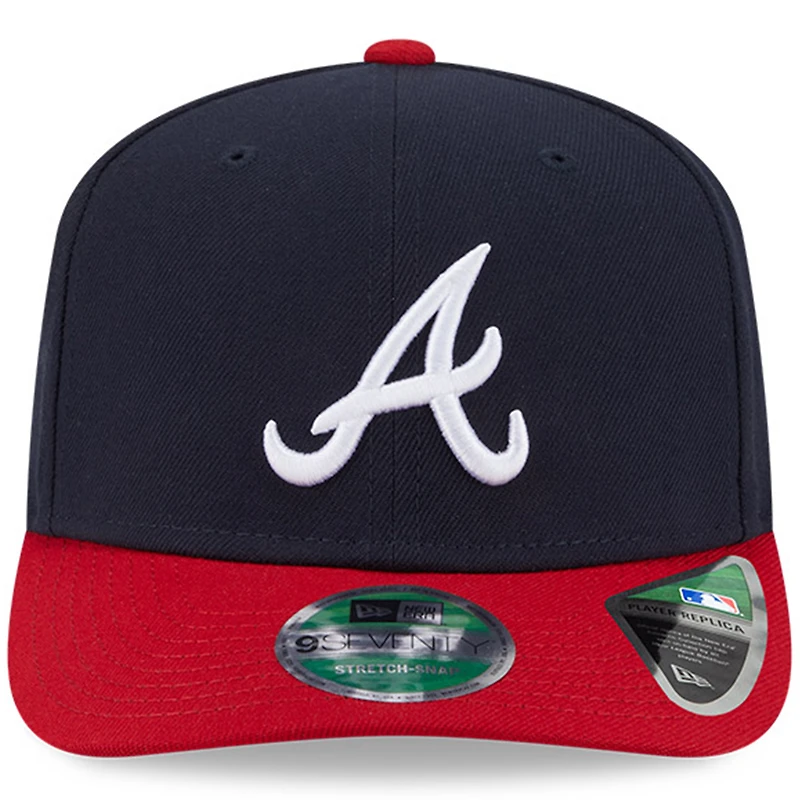 Men's New Era Navy Atlanta Braves Player Replica 9SEVENTY Adjustable Hat