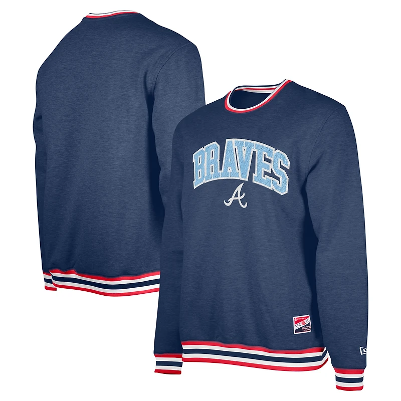 Sweat-shirt bleu marine New Era des Braves d'Atlanta pour homme
